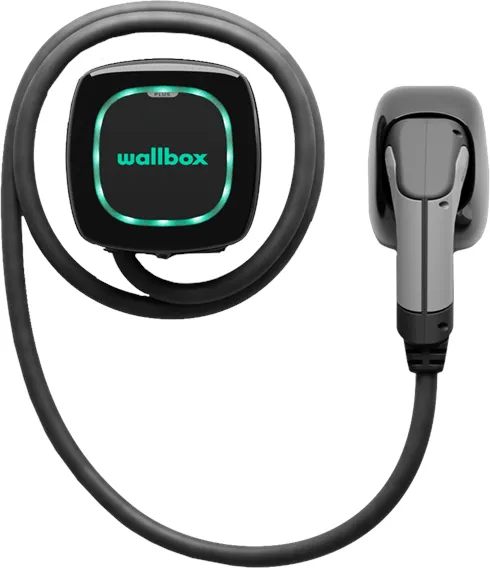 Wallbox Pulsar Plus ladeboks med Wi-Fi, 22 kW, 5 meter, Type 2, sort