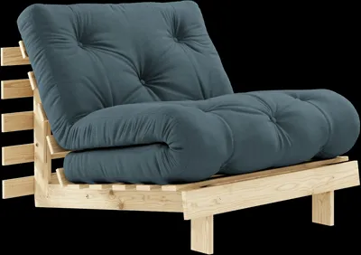 Karup Design Roots Sovesofa M. Madras 90x200 757 Petrol Blue/Fyrretræ